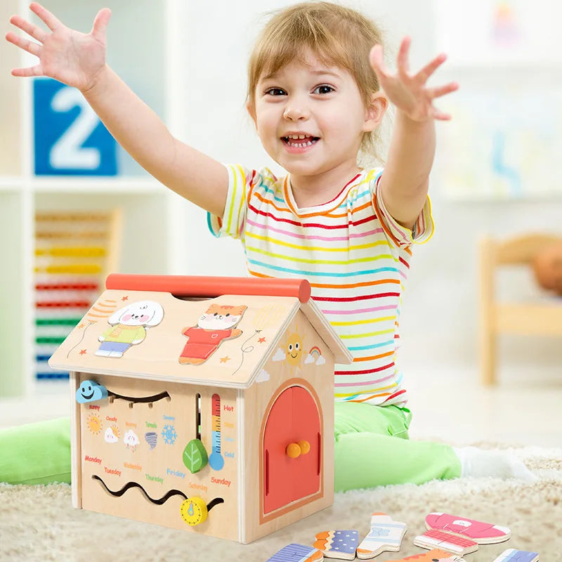 Wooden multifunctional baby treasure box early education sensory toy for toddlers