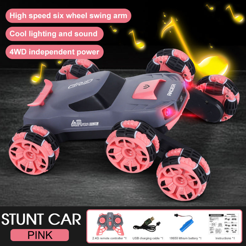 Remote control six-wheel stunt car high-speed 4WD drift off-road toy for boys