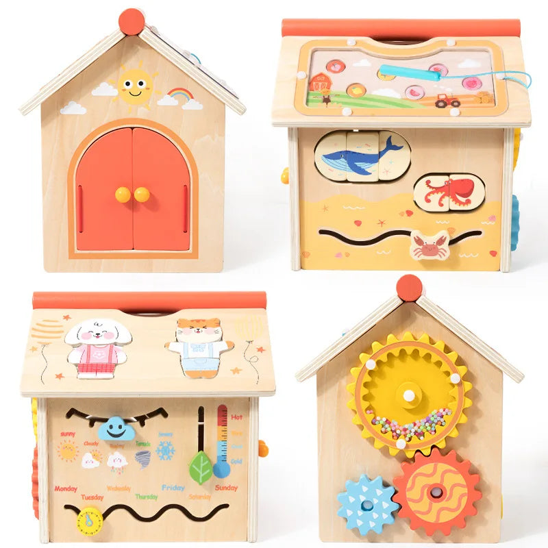 Wooden multifunctional baby treasure box early education sensory toy for toddlers