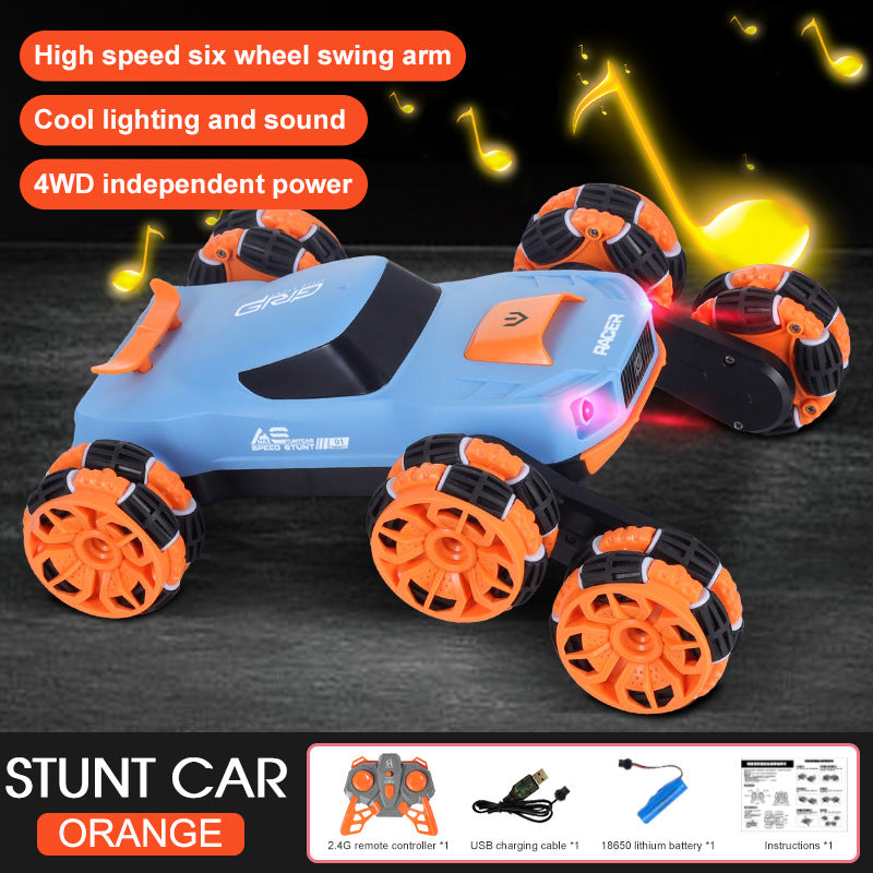 Remote control six-wheel stunt car high-speed 4WD drift off-road toy for boys