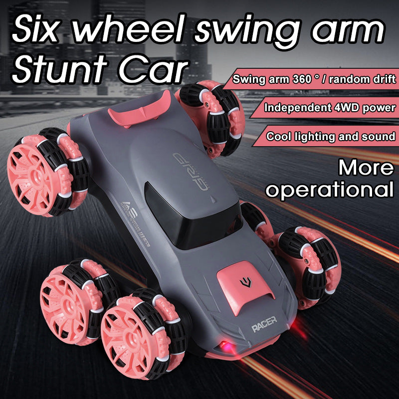 Remote control six-wheel stunt car high-speed 4WD drift off-road toy for boys