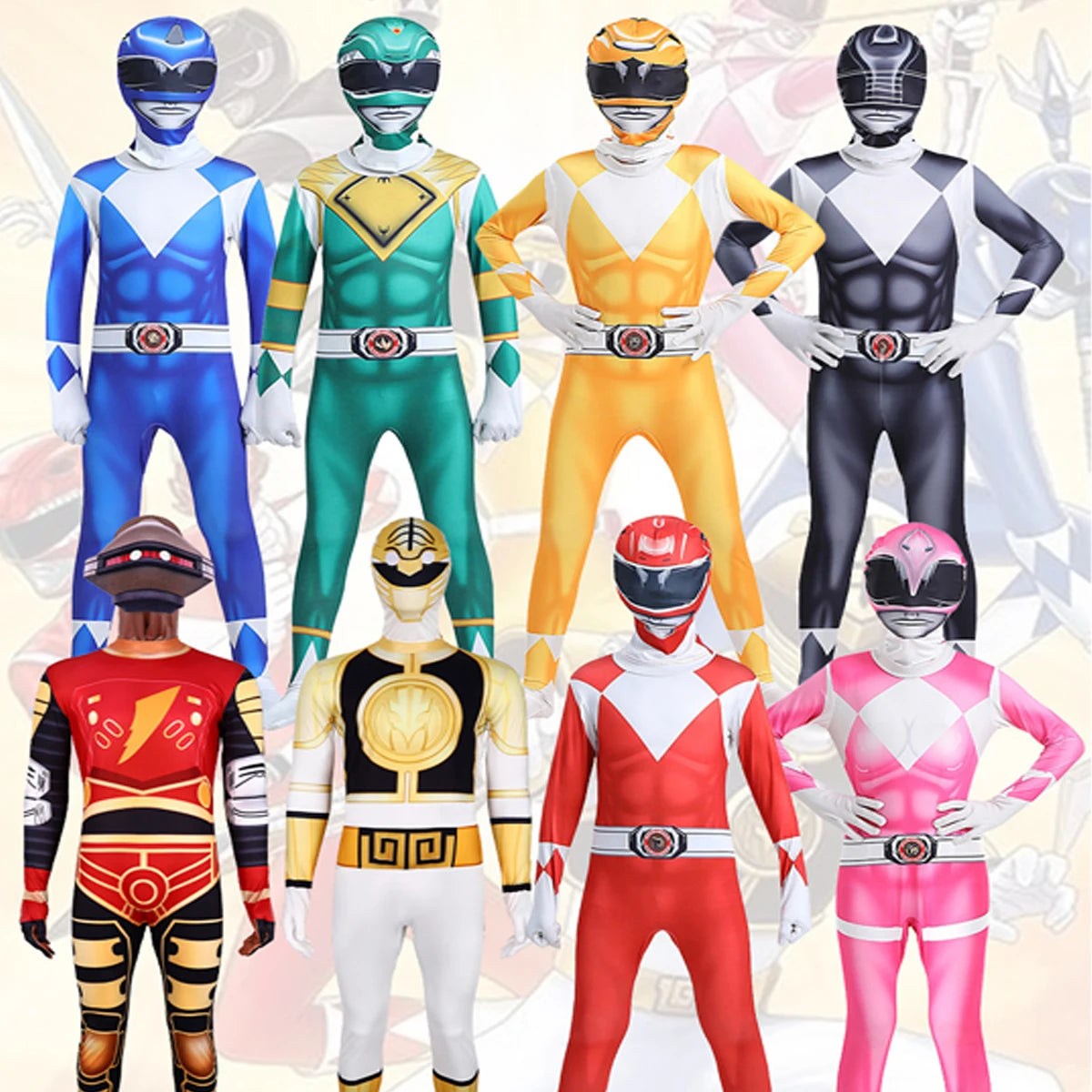 Morpher Samurai Sentai Shinkenger superhero cosplay costume jumpsuit with mask for kids