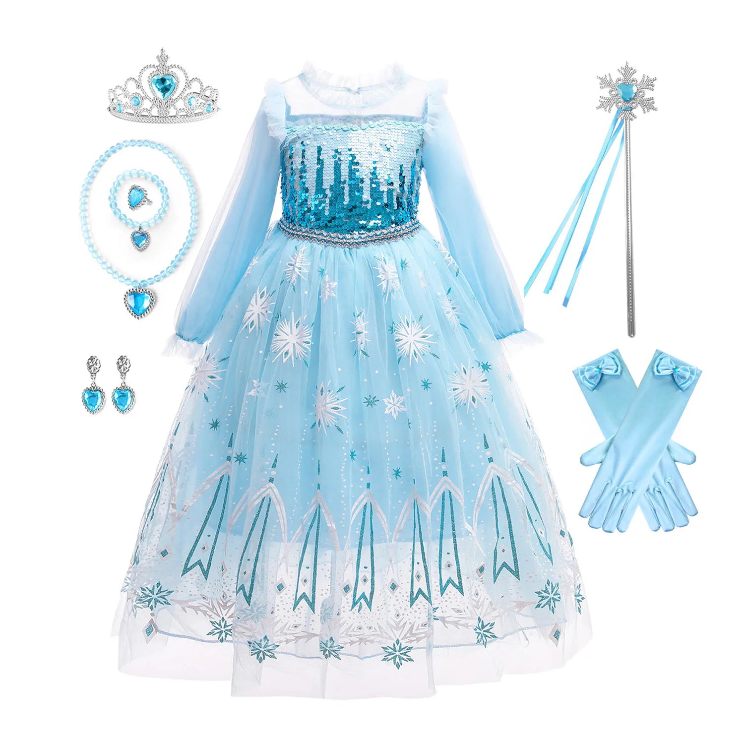 Girls Elsa Snow Queen Dress – Toddler Costume
