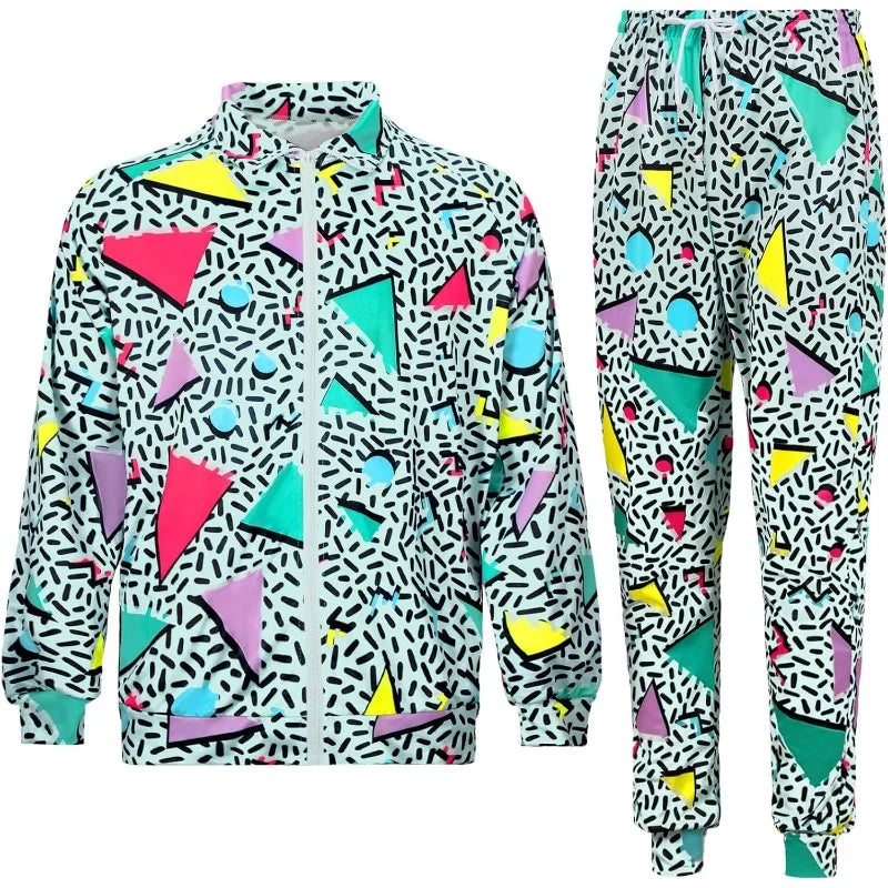 Retro Disco Tracksuit Costume – 2 Piece Set